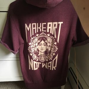 Make art not war short sleeve hoodie